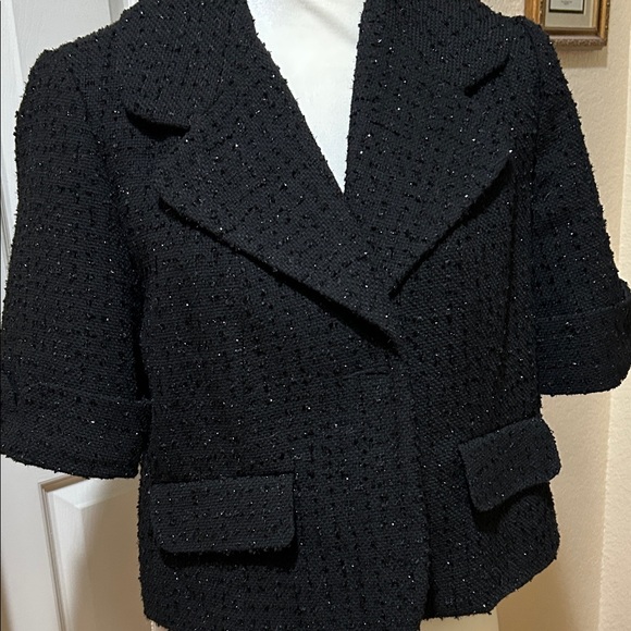 Spiegel Black Textured Blazer short sleeves - Picture 7 of 15